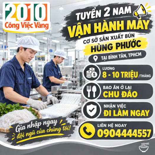 Cơ Sở Sản Xuất Bún Hùng Phước Tuyển 2 Nam Vận Hành TPHCM