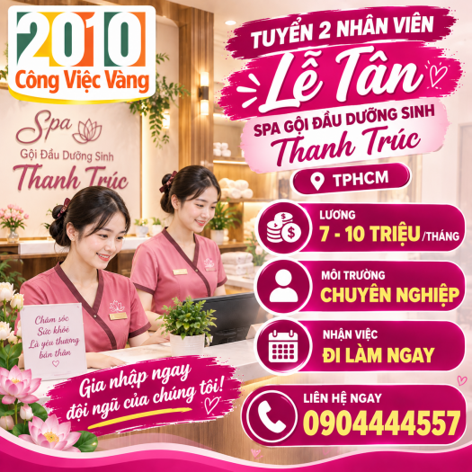 Spa Gội Đầu Dưỡng Sinh Thanh Trúc Tuyển 2 Lễ Tân TPHCM