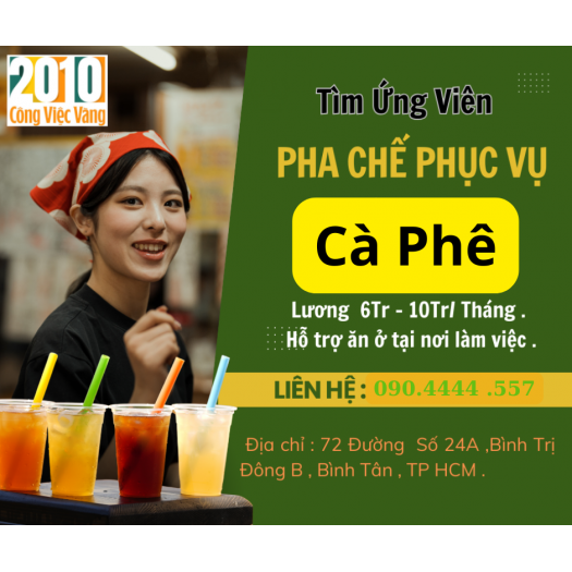 TUYỂN DỤNG NHÂN VIÊN CÀ PHÊ VĂN PHÒNG TẠI TP.HCM