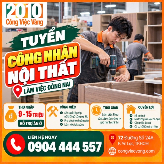 Công Ty Gỗ Tuấn Anh Tuyển Thợ Mộc, Thợ Phụ TPHCM
