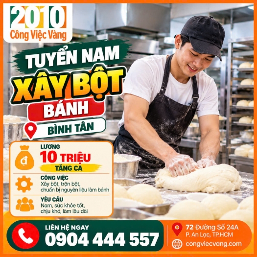 Tuyển Nhân Viên Xay Bột Lương 10 Triệu - Bình Tân
